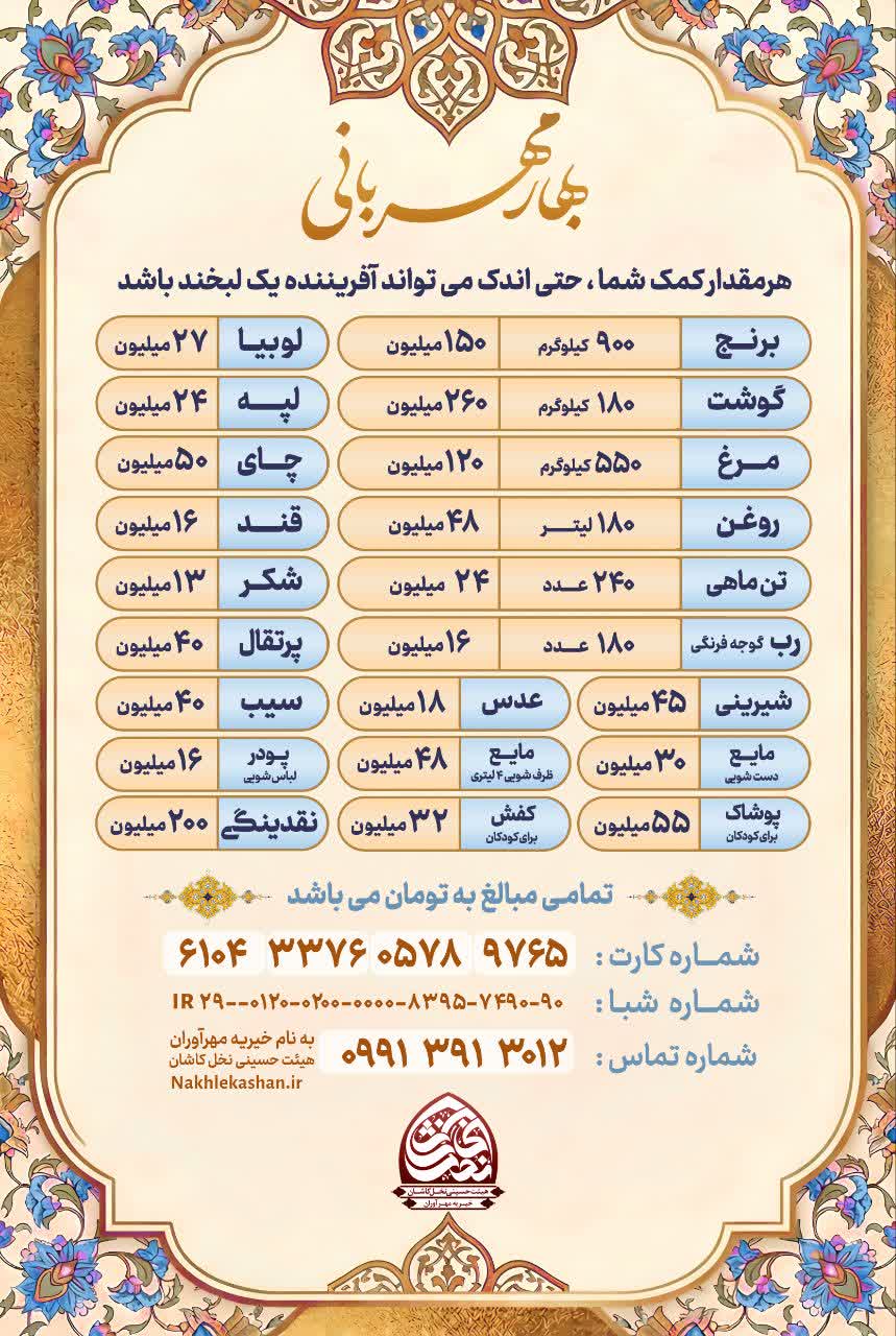 گزارش عملکرد خیریه مهرآوران نخل اسفند 1404